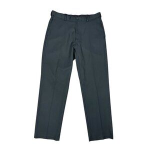 Haggar Mens Classic Fit Dress Pants 34x32 Black Straight Leg Flat Front